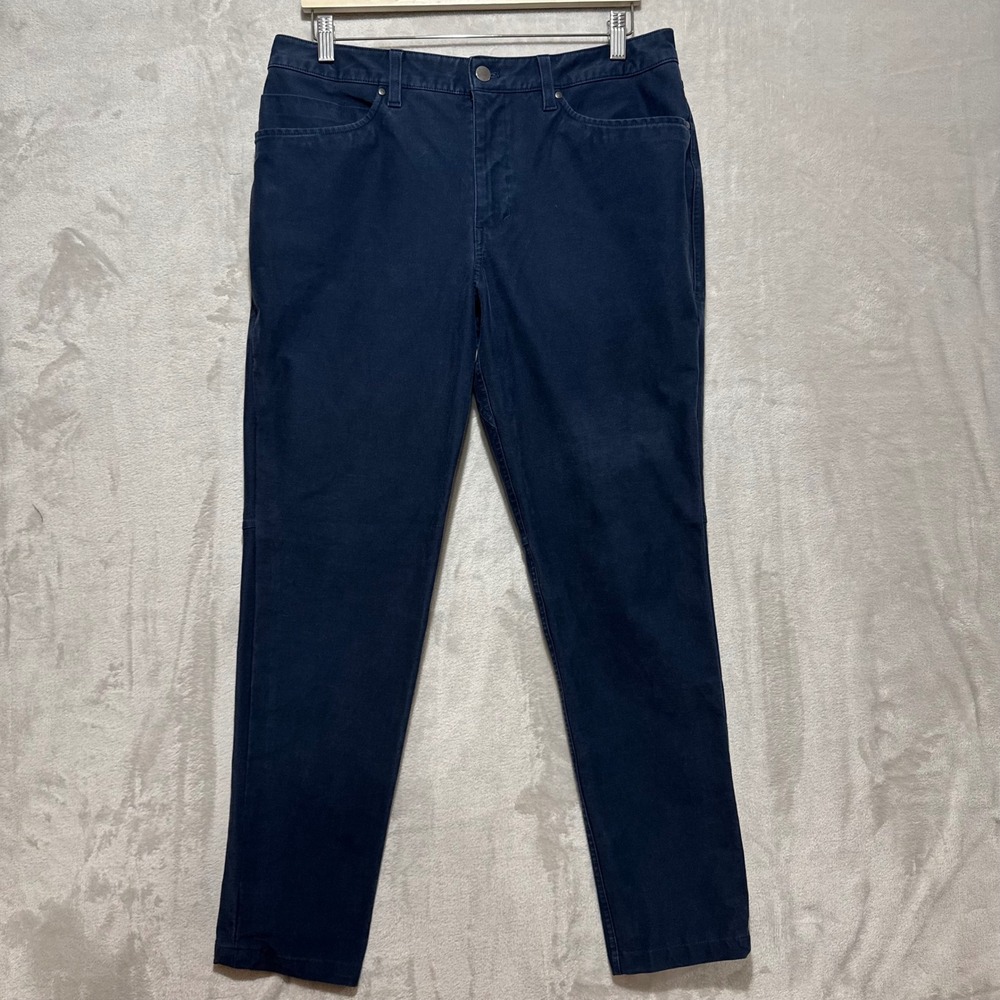 Lululemon ABC Pant Slim Fit Canvas Navy Blue Mens 34x29 Trousers Chino Pants